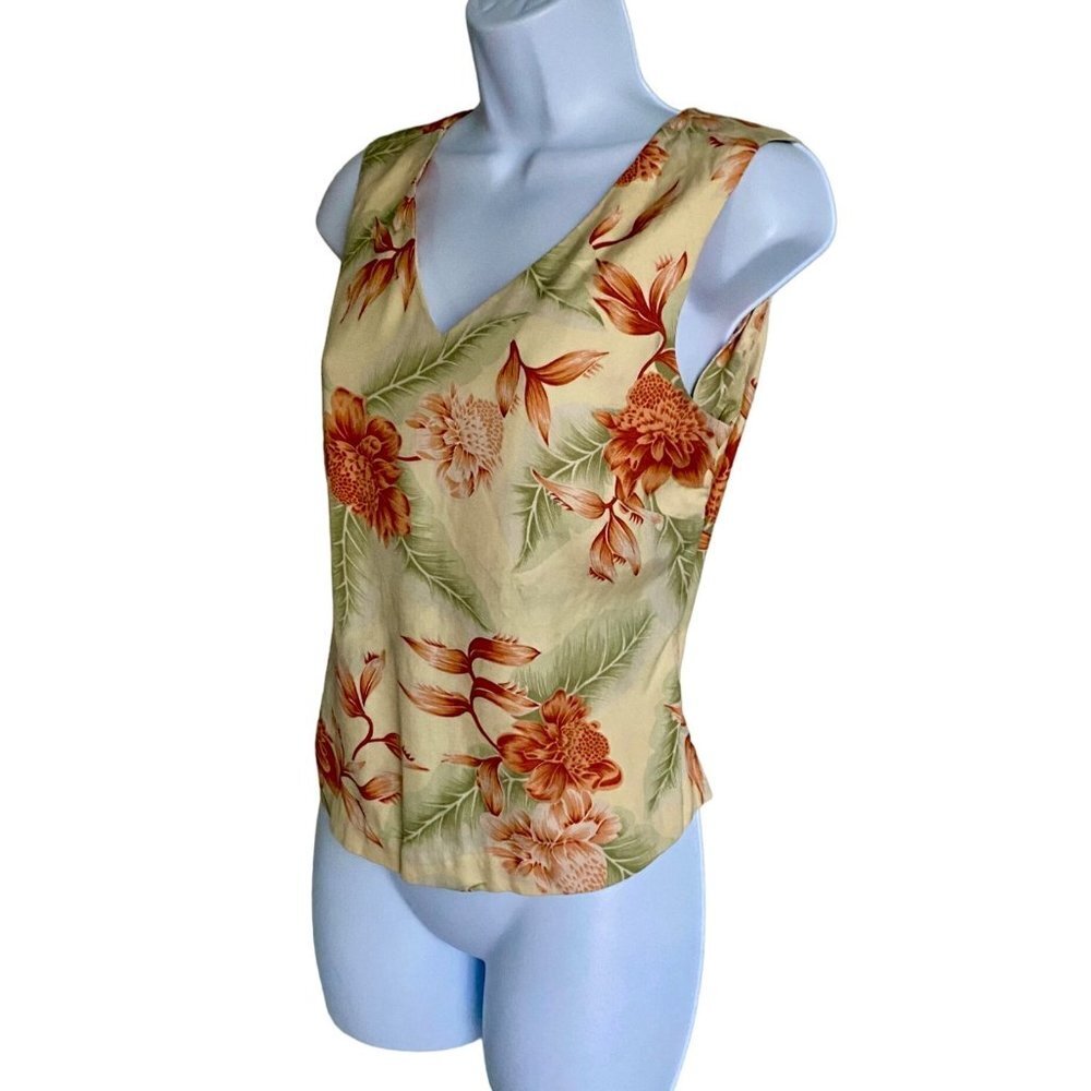 Tommy Bahama Silk Sleeveless Top with Zipper in Back Women's Size Small - Picture 4 of 9